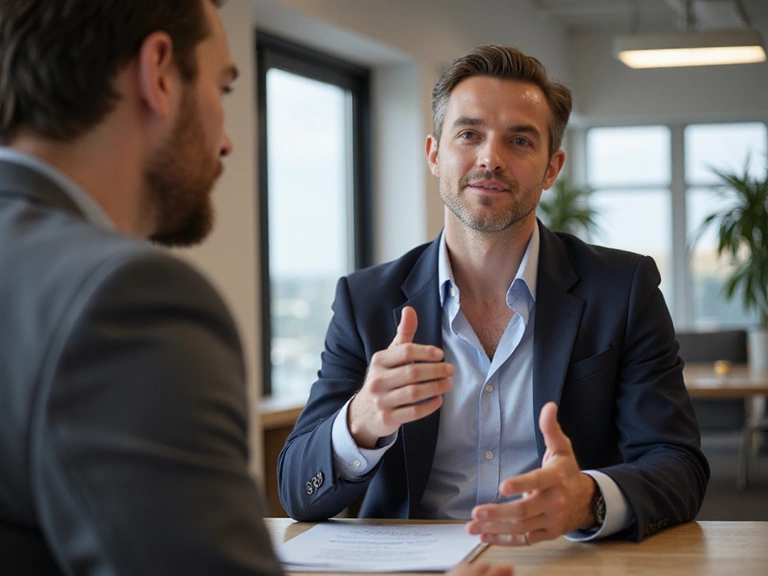 Professional coach having a conversation with client