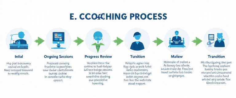 Coaching process timeline infographic
