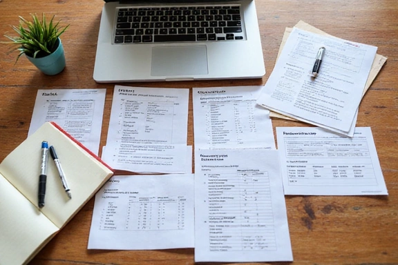 Various assessment tools displayed on a table