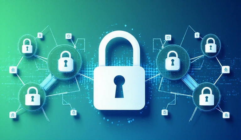Data security illustration showing protected personal information