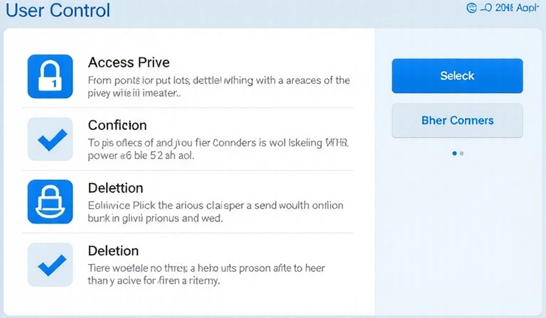 User rights illustration showing options for data control