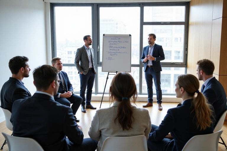 Group coaching session with diverse participants